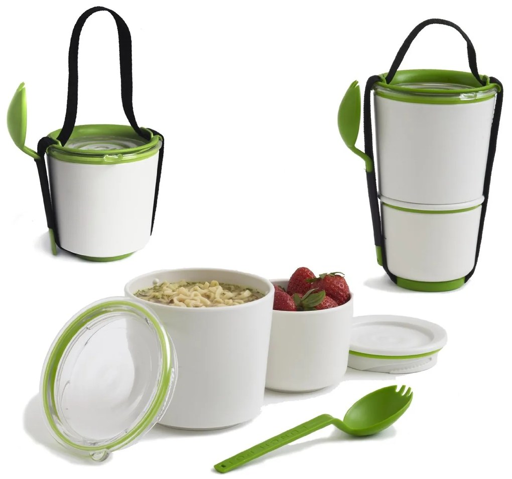 BLACK-BLUM Lunch Pot, biely / zelený
