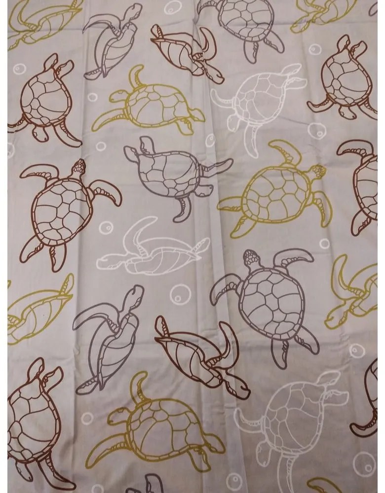 Bielo-hnedé bavlnené detské obliečky na jednolôžko 140x200 cm Tortoise – Jerry Fabrics