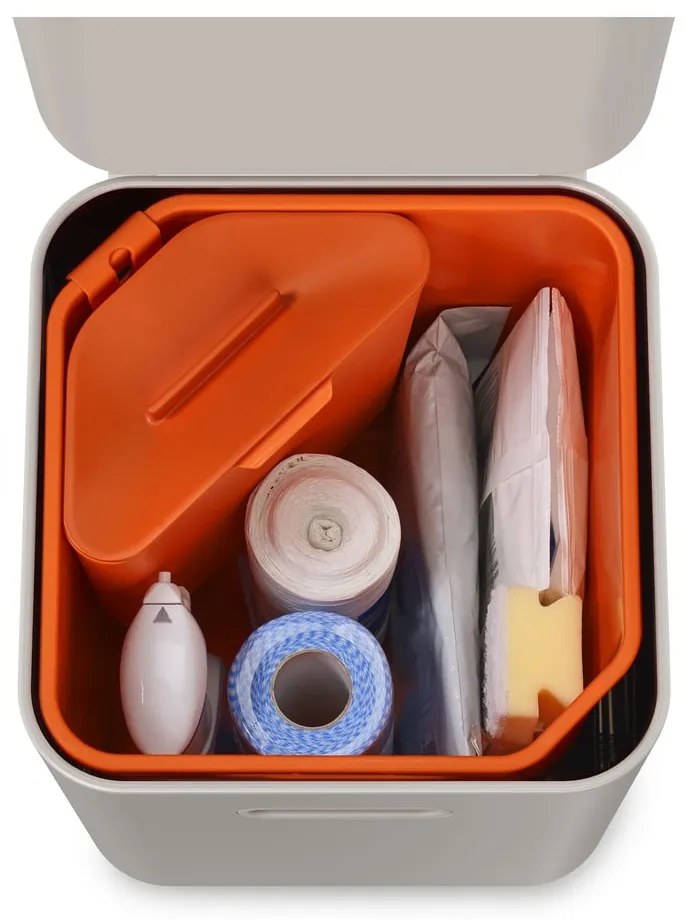 Krémovobiely kôš na triedený odpad Joseph Joseph Totem Compact, 40 l