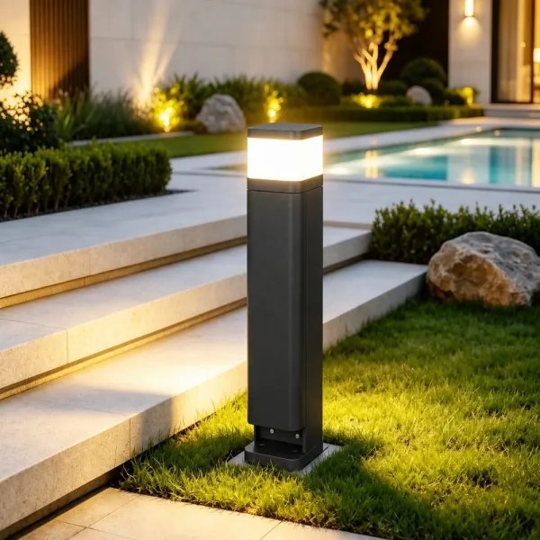 BRILAGI - Vonkajšie svietidlo s 2 zásuvkami SCHUKO PILLAR 1xG9/11W/230V IP44 čierne