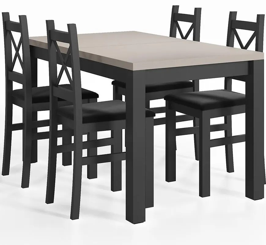 Jedálenská zostava Mini čierna/Kašmír