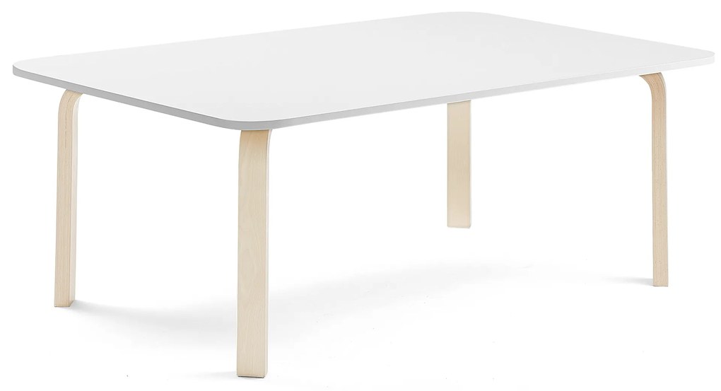 Stôl ELTON, 1800x800x530 mm, laminát - biela, breza