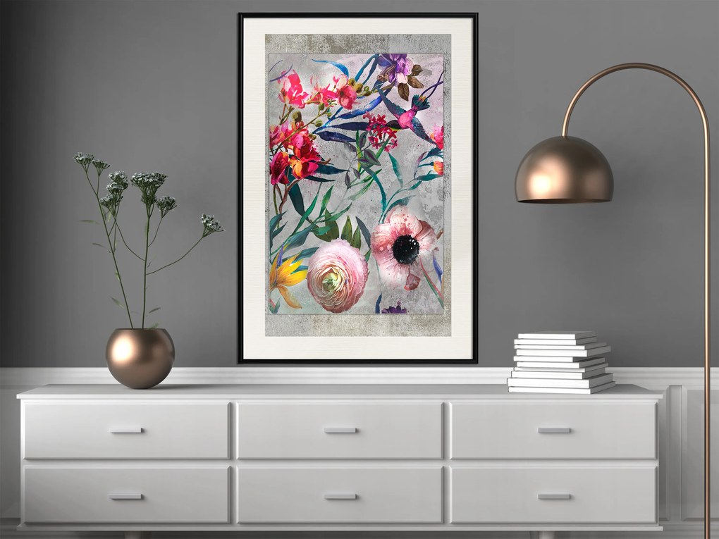 Artgeist Plagát - Rustic Flowers [Poster] Veľkosť: 40x60, Verzia: Zlatý rám