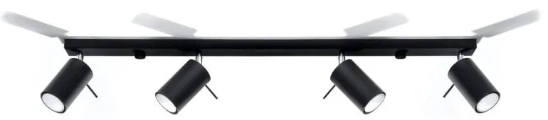 Čierne stropné svietidlo Sollux Etna 4L