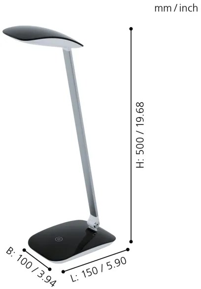 Eglo 95696 - LED stolná lampa CAJERO 1xLED/4,5W/USB