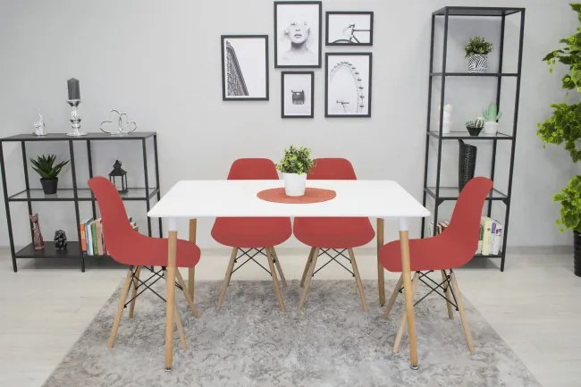 Set dvoch jedálenských stoličiek OSAKA cynober (hnedé nohy) 2ks