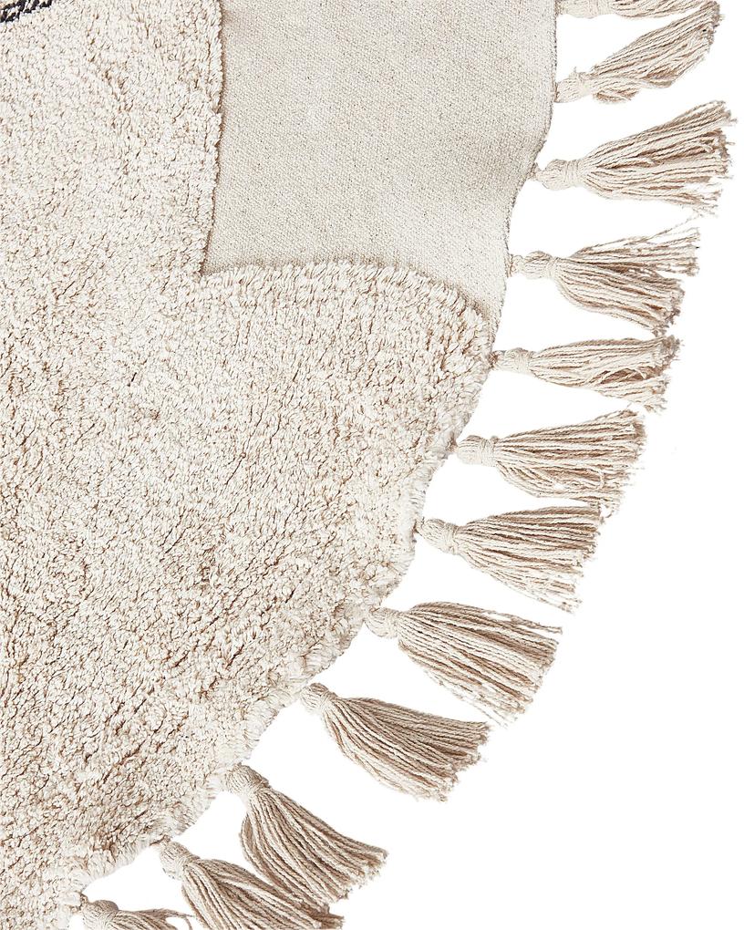 Okrúhly detský bavlnený koberec ⌀ 120 cm béžový ETSERI Beliani