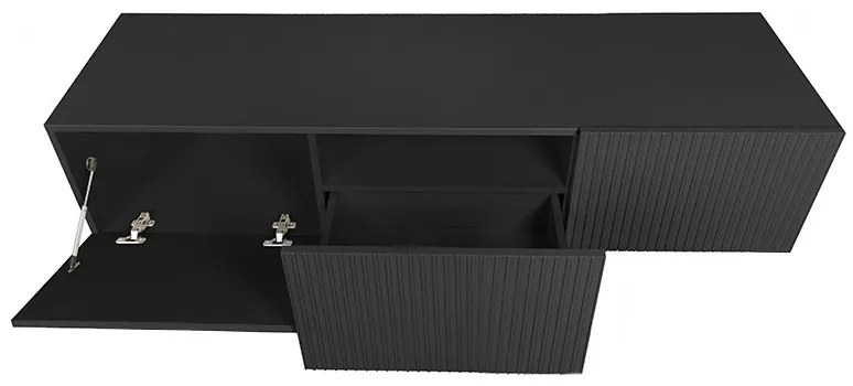 Závesný TV stolík Nicole 150 cm - čierny / čierny mat