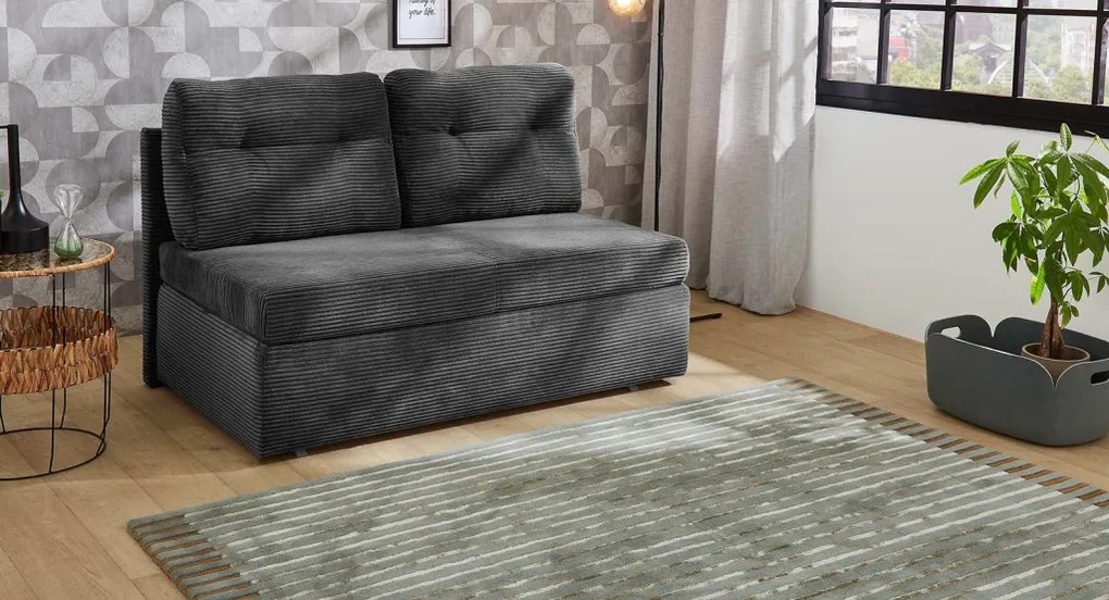 Rozkladacia pohovka Torben, šedá štrukturovaná látka