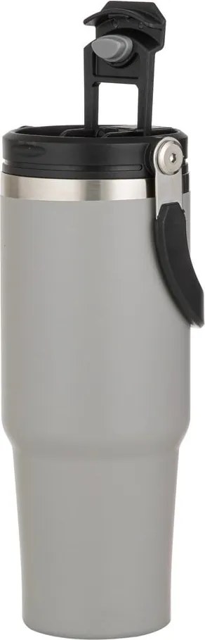 Sivá cestovná fľaša z nehrdzavejúcej ocele 1 l Eco – Ladelle