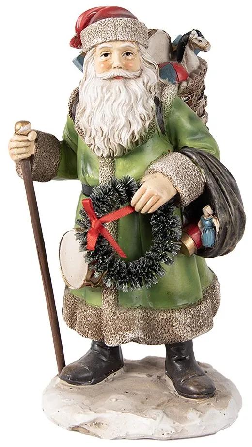 Vianočná dekorácia socha Santa s nošou darčekov - 12*10*20 cm