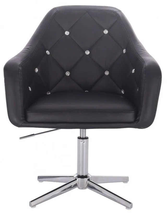 LuxuryForm DESIGN Kreslo ROMA na striebornom kríži - čierne