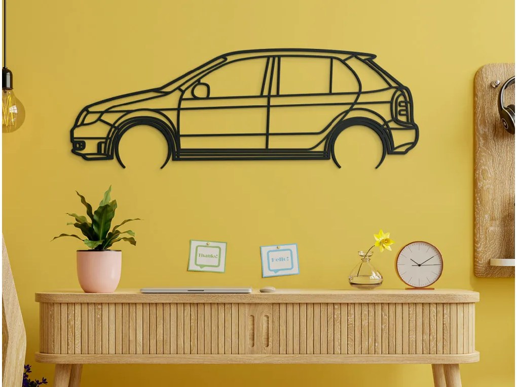 drevko Minimalistický obraz Škoda Fabia Rozmer obrazu: 29,5 x 86 cm, Farba dekorácie: Čierna