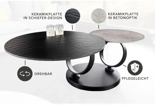 Konferenčný stôl otočný 44316 Rings 80-135x80cm Ceramik  - Komfort-nábytok