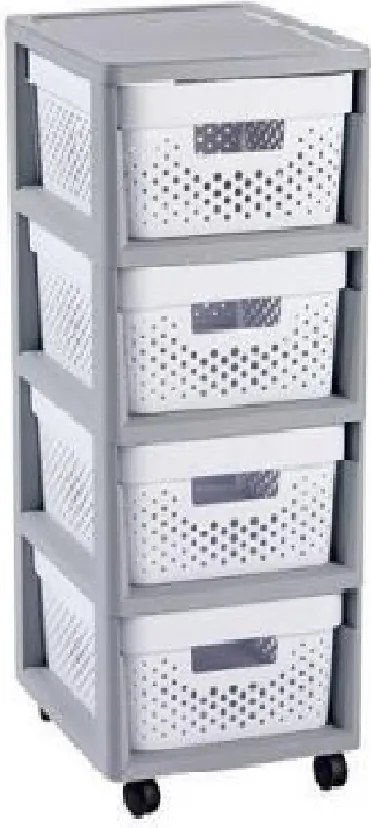 Curver Zásuvky INFINITY 4x11L perforované biele, skladacie