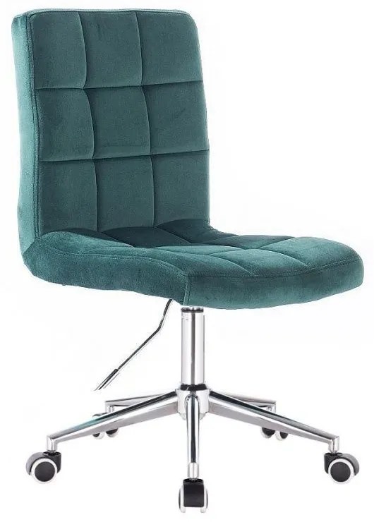 LuxuryForm DESIGN Stolička TOLEDO VELUR na striebornej podstave s kolieskami- zelená