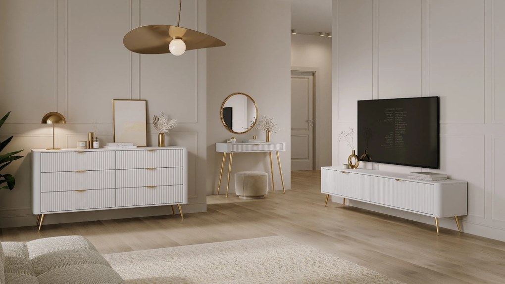 LAS Stolík pod TV Lante E - biela