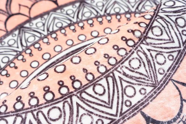 Protišmykový koberec NOVO béžový / sivý kruh