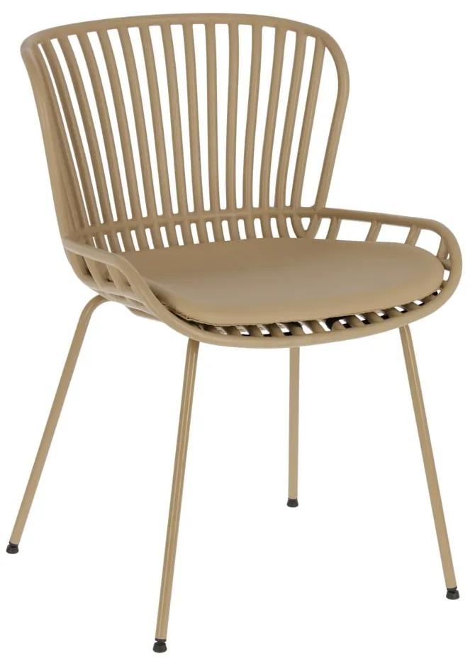Béžová záhradná stolička s oceľovou konštrukciou La Forma Surpik