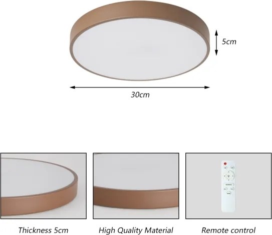 Brilagi - LED stmievateľné stropné svietidlo POOL LED/36W/230V 3000-6000K 30 cm hnedé + diaľkové ovládanie