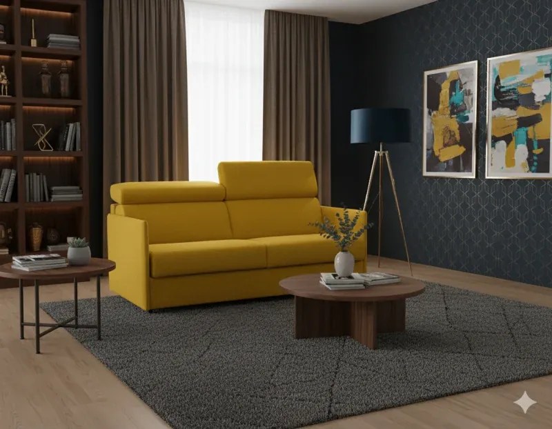 Pohovka na každodenné spanie TAVOLA MINI rozkladacia, zelená (penelope 10)