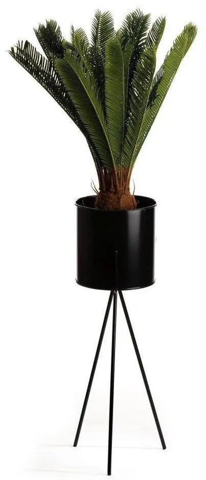 HowHomely KOVOVÝ KVETINÁČ SO STOJANOM TRIPOD 65X25 CM ČIERNA