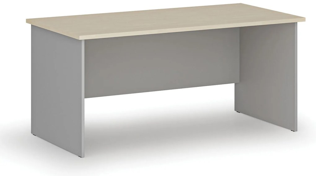 Kancelársky písací stôl PRIMO GRAY, 160x80 cm, sivá/breza