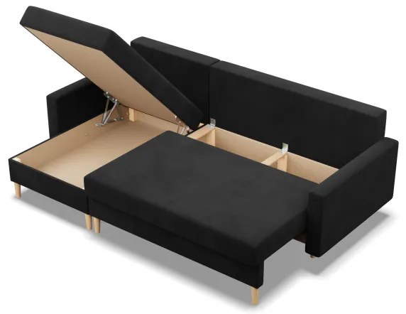 Rohová rozkladacia sedačka BLANK Comfort čierna