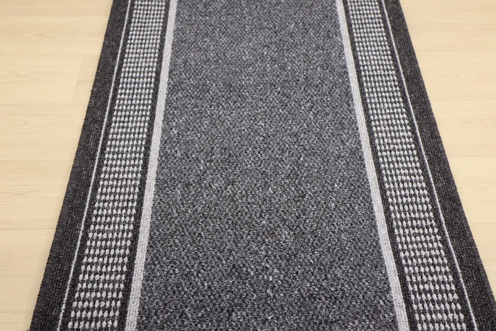 Condor Carpets, Koberec behúň na mieru Promenade 8727 antra, šíre 80 cm, šedá, chodba / predsieň