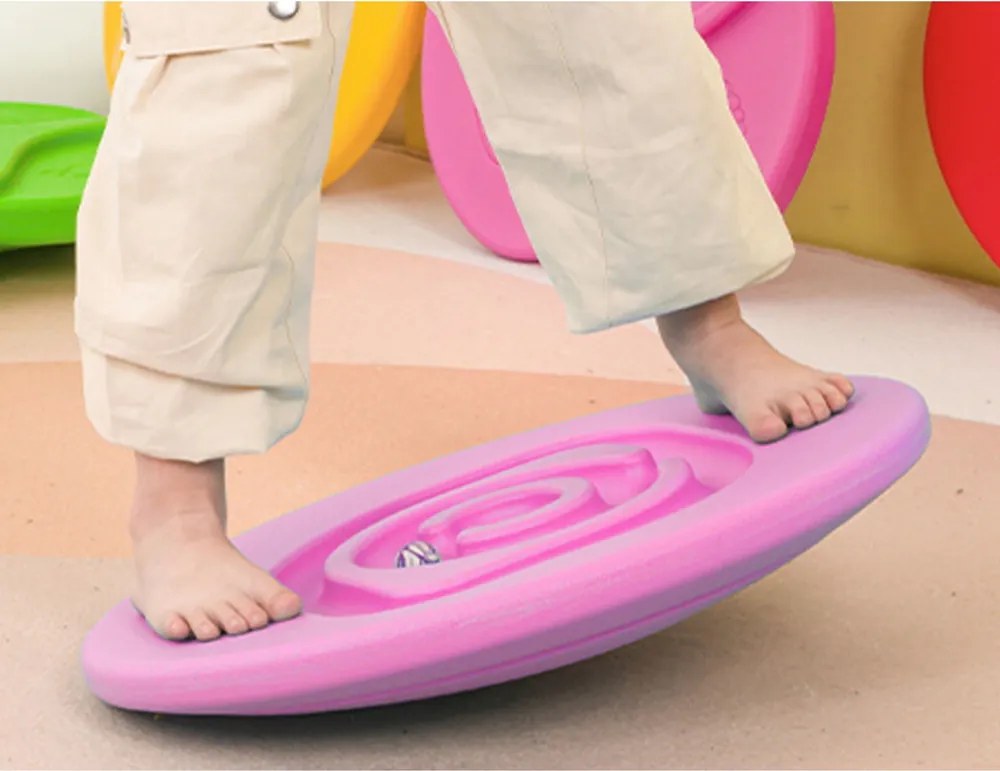 LEAN Toys Detská senzorická balančná doska Gumové loptičky 5 ks Ružová