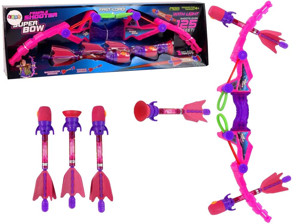 Lean Toys Detský rúžový luk – svietiace šípy
