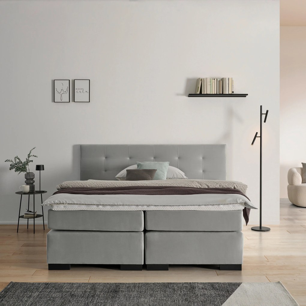 XXXLutz BOXSPRINGOVÁ POSTEĽ, 180/200 cm, sivá MID.YOU - Online Only spálne - 001651000202