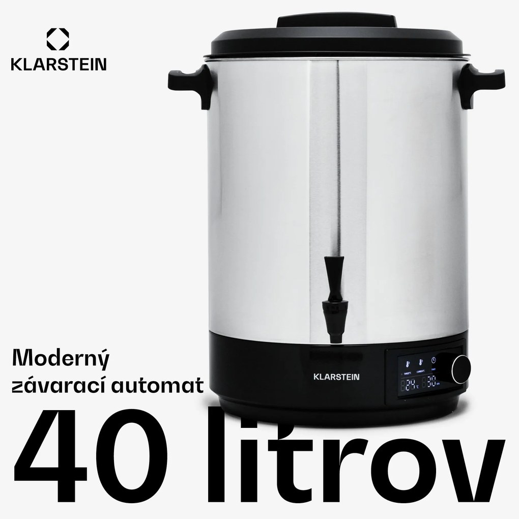 Klarstein Abbey 40, zavárací hrniec, dávkovač nápojov, 40 l, 100 °C, 180 min, nehrdzavejúca oceľ