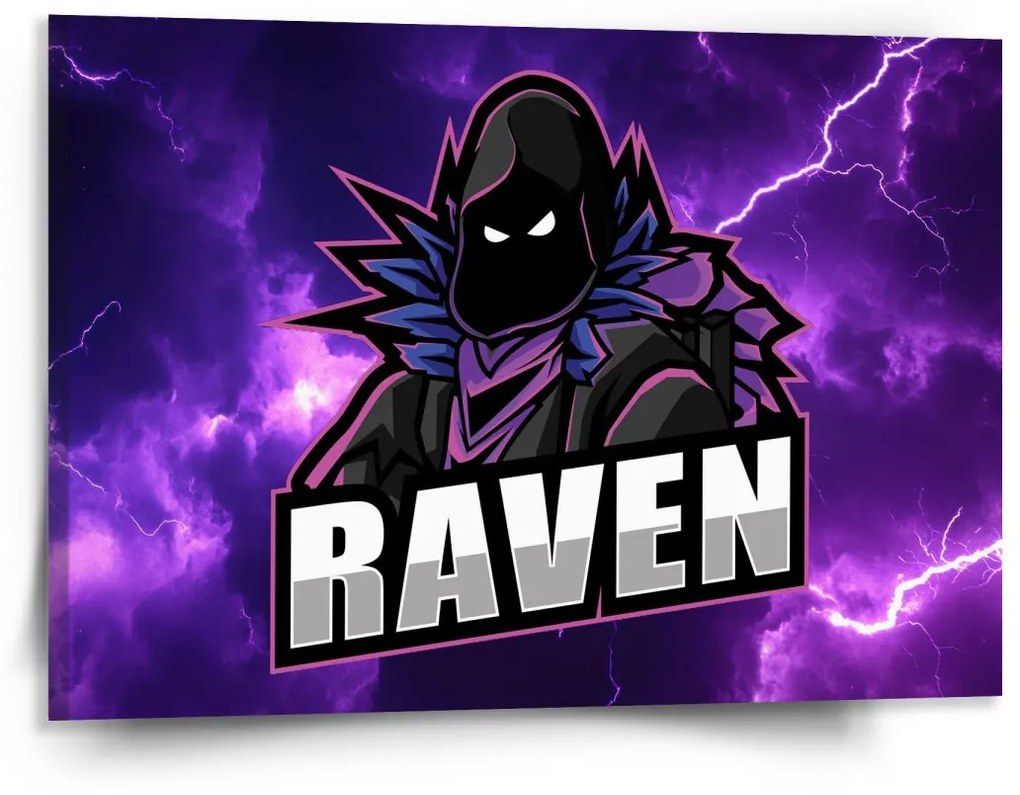 Sablio Obraz FORTNITE RAVEN Fialová bouře - 150x110 cm