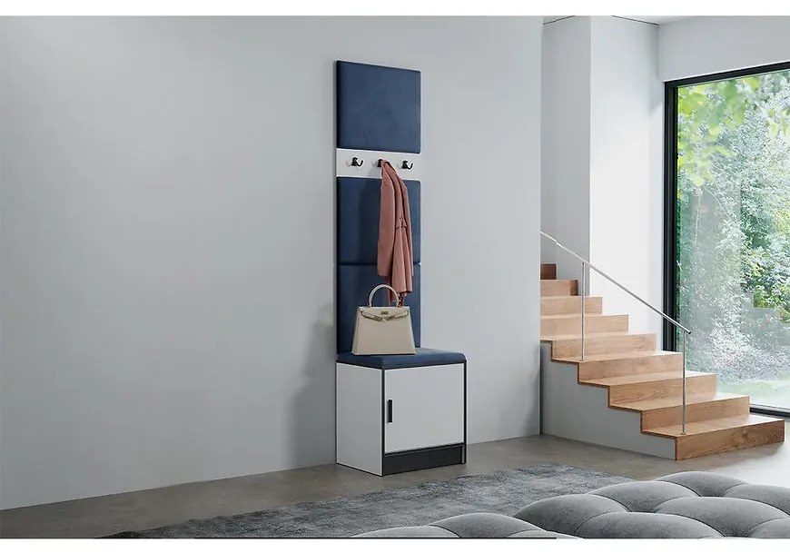 Predsieňový nábytok Roj 10 biely + Kronos 09 Modrá