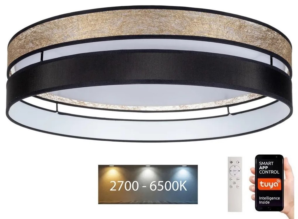 Belis LED Stmievateľné stropné svietidlo LIMA LED/36W/230V Wi-Fi Tuya + DO zlatá/čierna BE0878