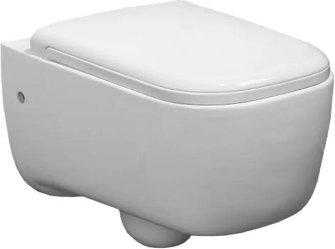 Mexen TINA Rimless, závesná WC misa so sedátkom pomaly-padajúcim SLIM, 53 x 37 cm, biela, 30454000