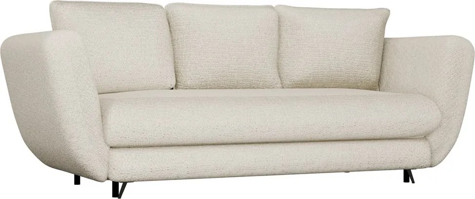 Třímístná rozkládací pohovka Saris 248 cm béžová/černá