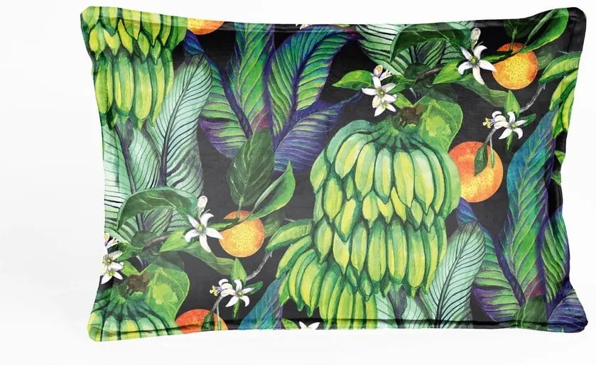 Zelený zamatový vankúš Velvet Atelier Banana, 50 x 35 cm