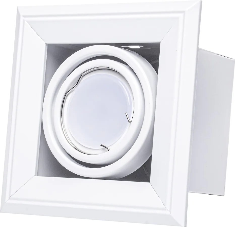 Podhľadové svietidlo Blocco, 1x biele kovové tienidlo, (možnosť polohovania), w