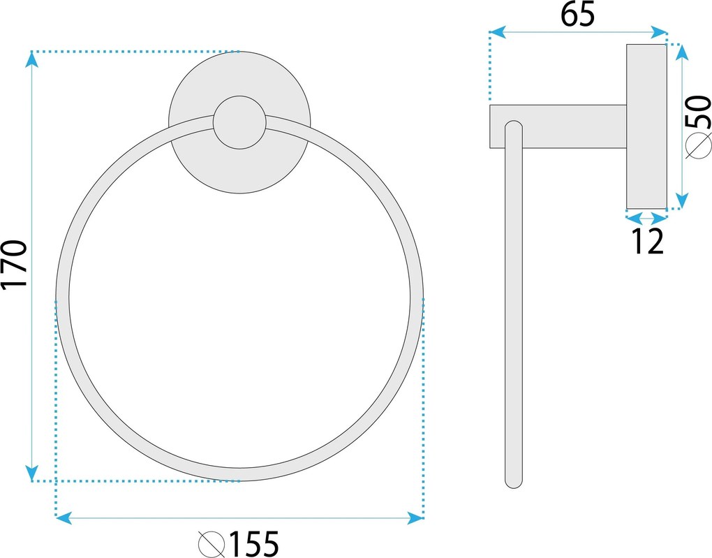 Držiak na uteráky - kruh REA MODERN RING 6610 meď