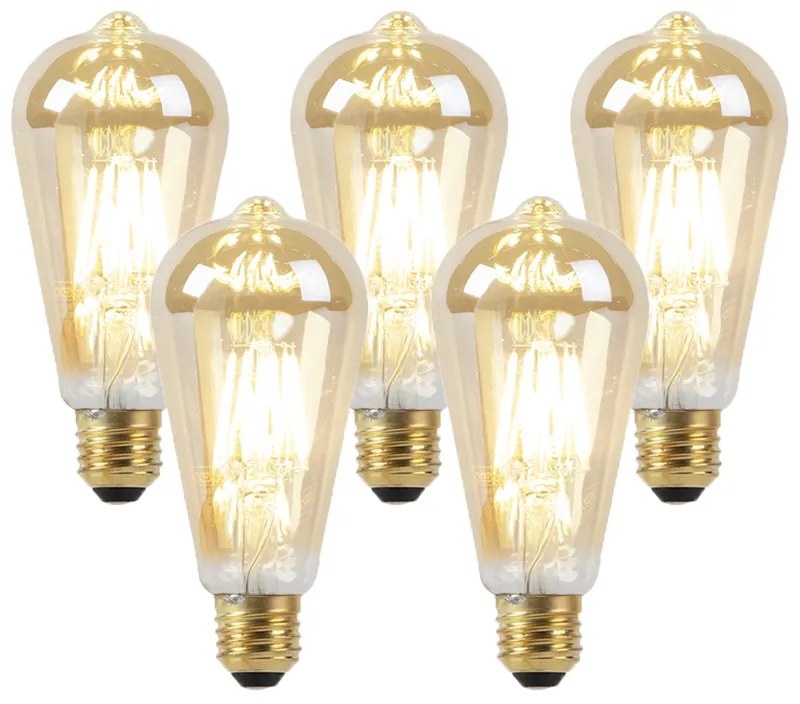 Sada 5 LED žiaroviek stmievateľných do teplej zlatej 8W 806lm 2000-2700K