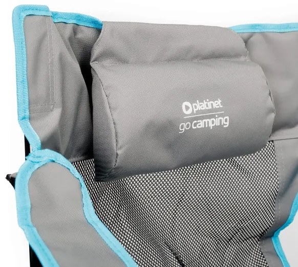 Skladací kempingový stôl + stolička šedá/modrá