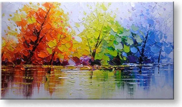 Maľovaný obraz na stenu STROMY FB012E1