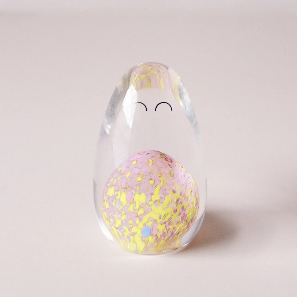 Studio Arhoj Sklenená figúrka Crystal Blob Happy Tall Egg