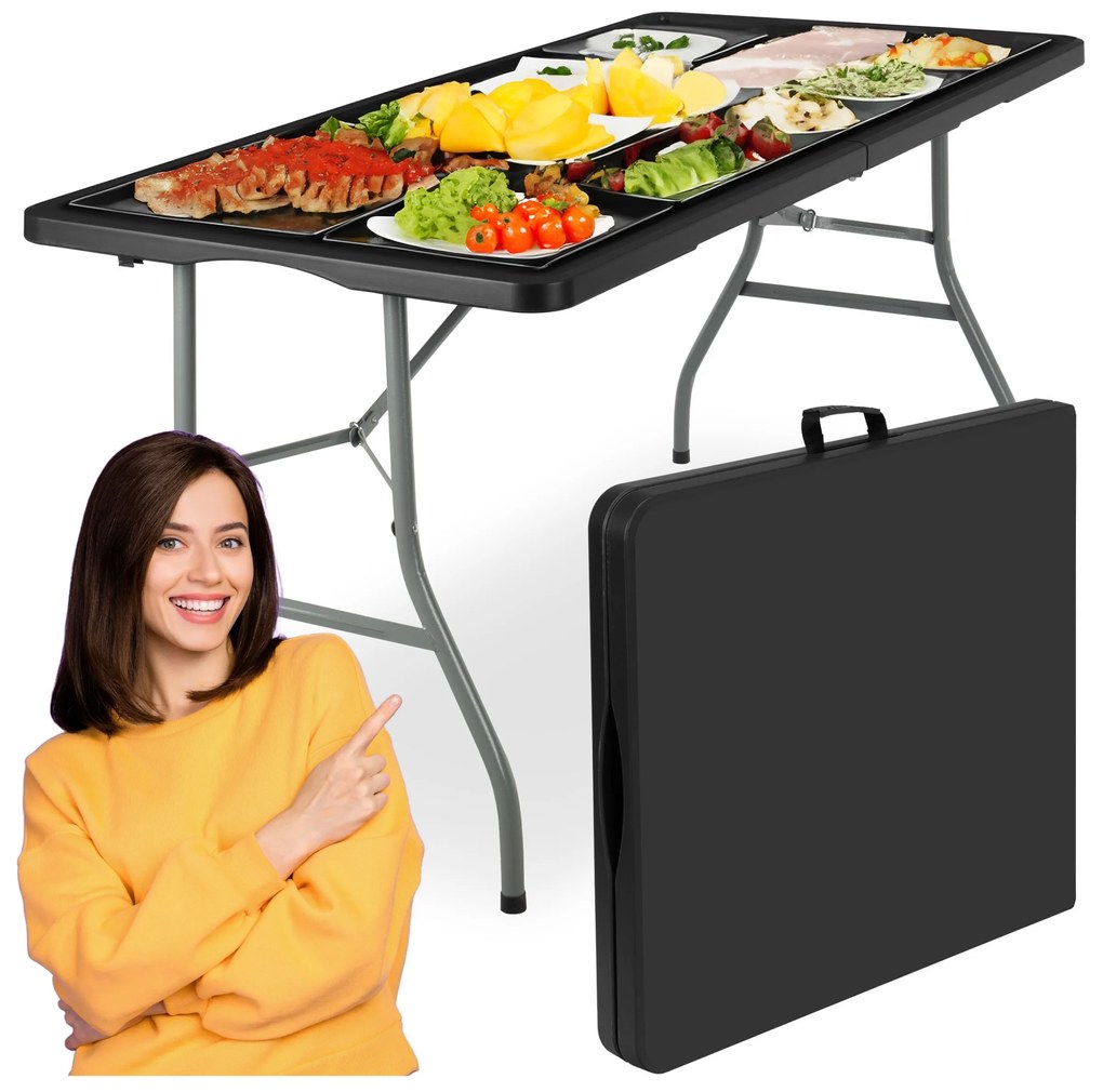 Skládací cateringový stůl RICO 152 cm černý