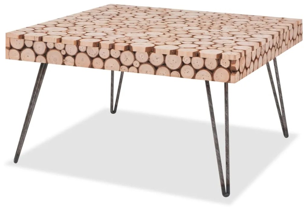vidaXL Príručný stolík, pravé jedľové drevo 60,8x60,8x34,5 cm
