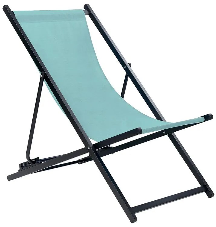 Skladacia plážová stolička tyrkysová/čierna LOCRI II Beliani