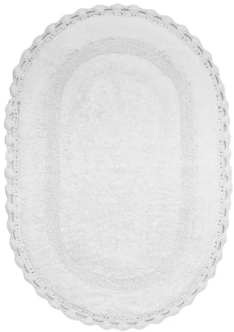 Kúpeľňový koberček CROCHET biely