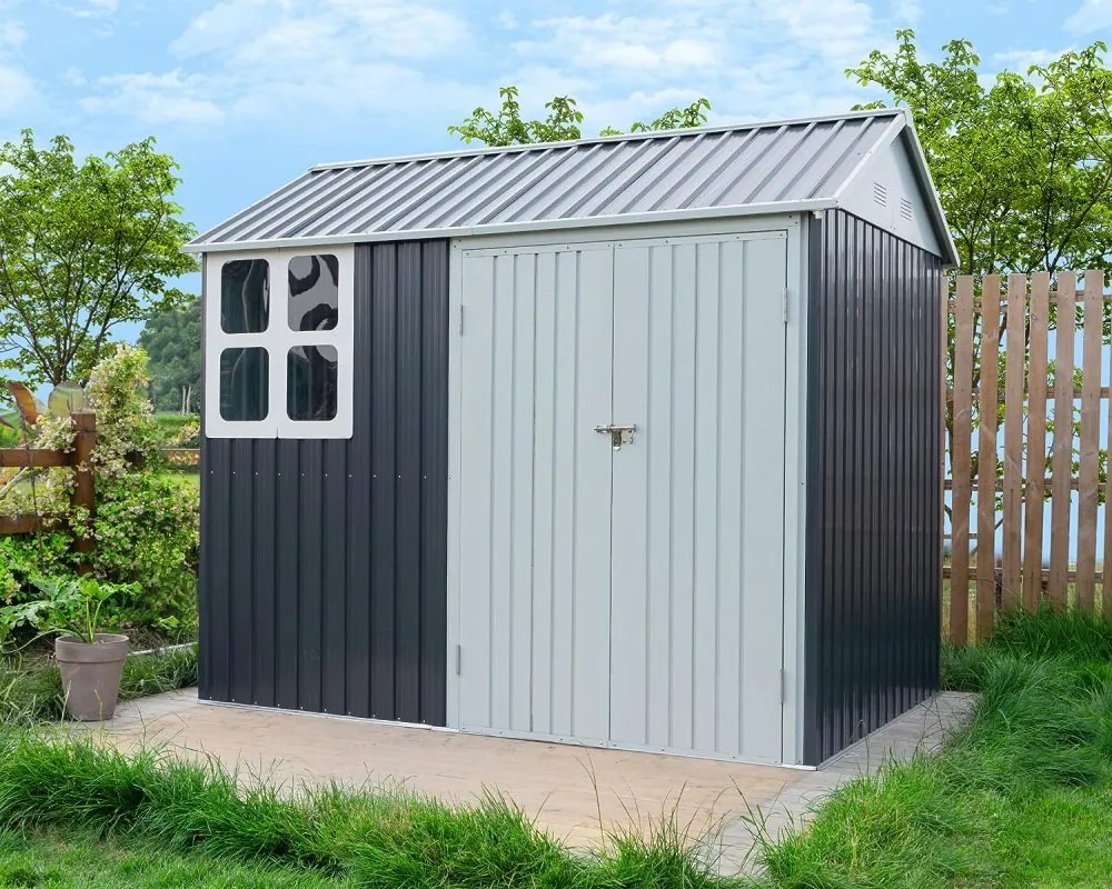 Záhradný domček BestBerg ZCH-4AB / 4,5 m² / 259 x 172 x 222 cm / sivá/biela